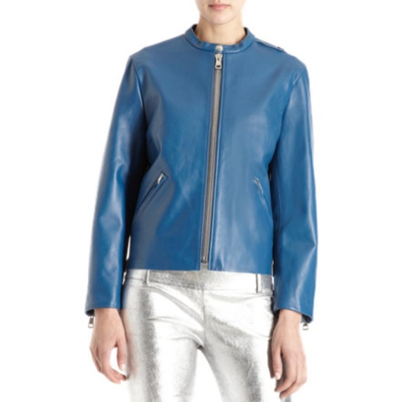 Acne blue leather jacket - Picture 5 of 7